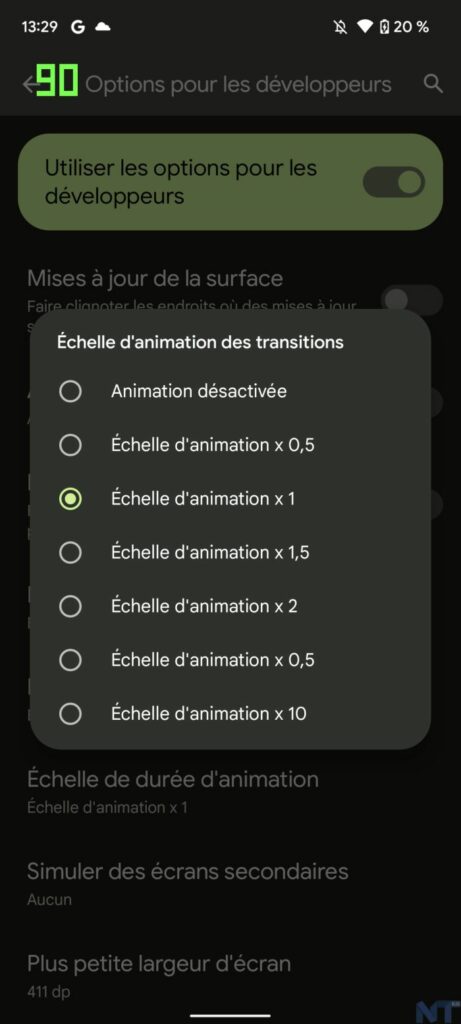 Améliorez le fonctionnement de vos anciens smartphones Pixel grâce aux options pour les développeurs 48 Screenshot 20211130 132949 resultat