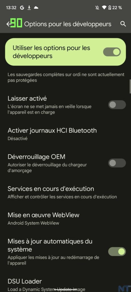 Améliorez le fonctionnement de vos anciens smartphones Pixel grâce aux options pour les développeurs 49 Screenshot 20211130 133205 resultat
