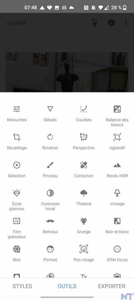 Gomme magique sur n'importe quel smartphone : Snapseed et Google Photos en 2026 53 Snapseed 8