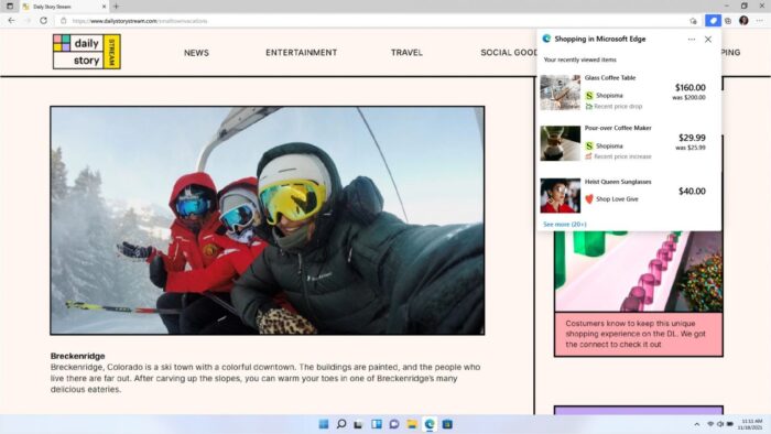 Microsoft Edge se dote de fonctionnalités de suivi des prix