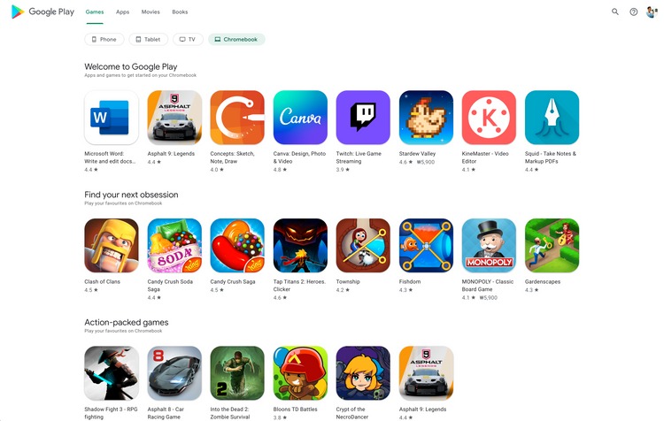 Le site Web du Google Play Store fera peau neuve après de nombreuses années d'existence 43 new play store chromebook filter