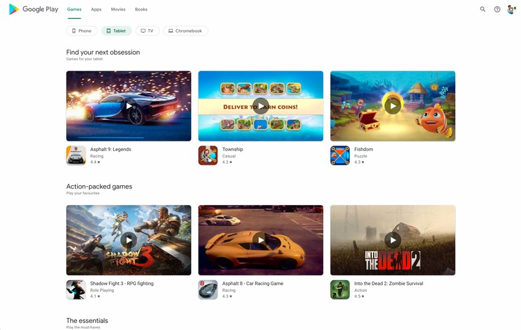 Le site Web du Google Play Store fera peau neuve après de nombreuses années d'existence 45 new play store tablet filter