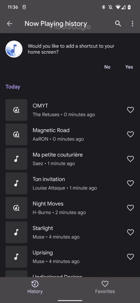 Google prévoit une nouvelle refonte de « En écoute » sur le Pixel 6 51 now playing favorites redesign a