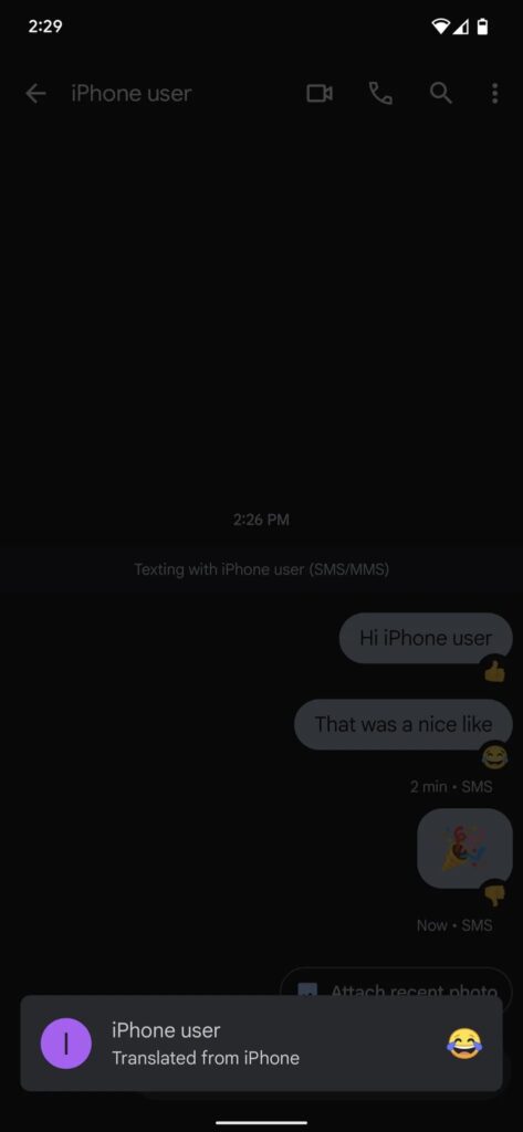 translated from iphone reaction