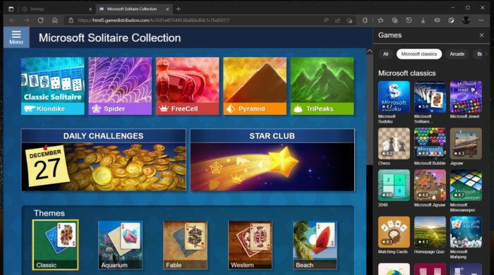 Microsoft teste un nouveau panneau « Jeux » dans le navigateur Edge