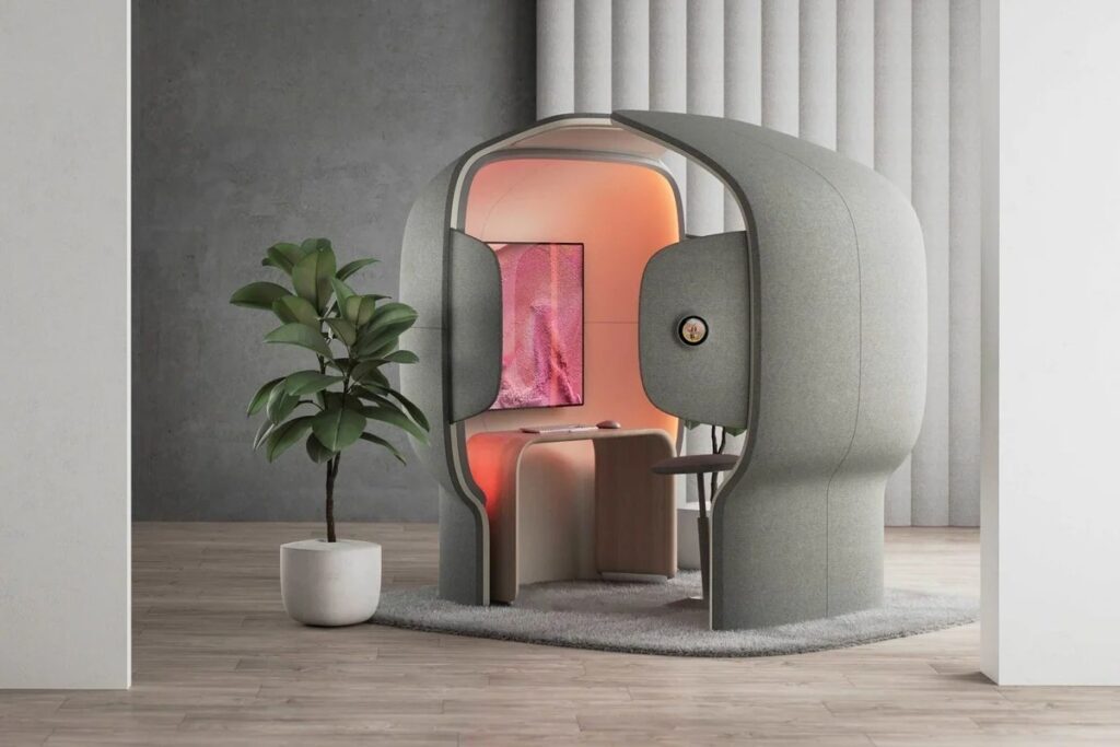 Avec le Flowspace Pod, Microsoft réimagine le bureau à cloisons pour le travail hybride 61 flowspace pod concept 1