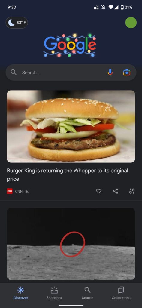 L'application Google teste une nouvelle disposition de sa barre de recherche 55 old Google app top search bar