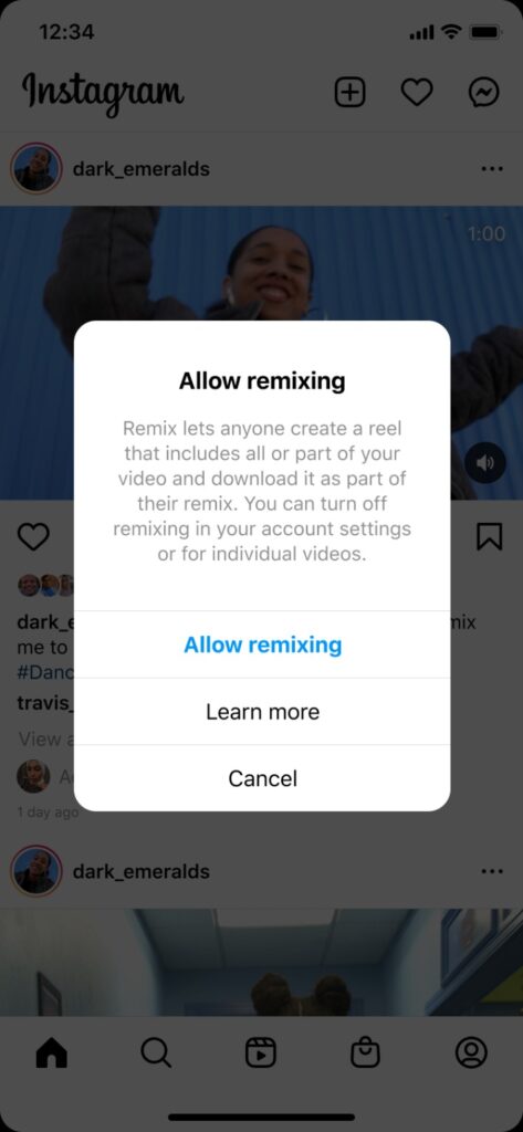 Instagram élargit considérablement ses options de remixage de vidéos 43 Allow Remixing Prompt All users