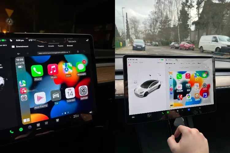 CarPlay in Tesla ss fin
