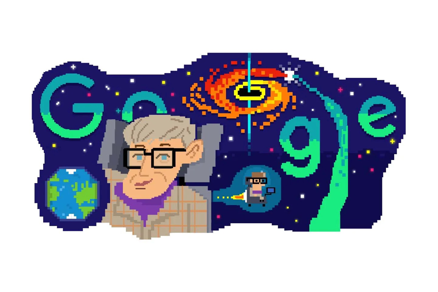 Google célèbre le 80e anniversaire de Stephen Hawking avec un doodle animé 49 Stephen Hawking s 80th Birthday