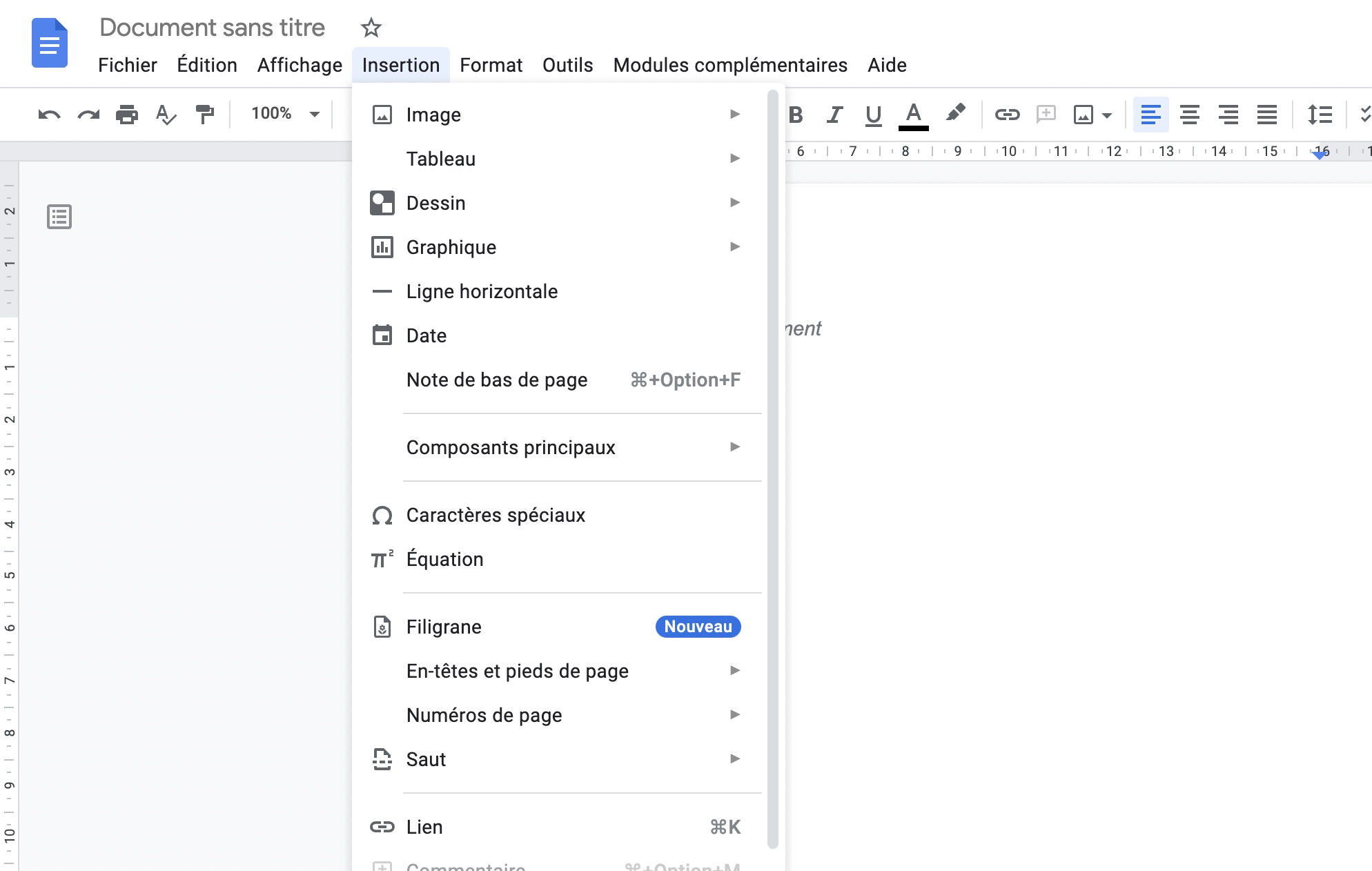 google docs filigrane