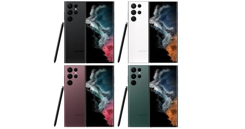 Les spécifications du Galaxy S22 Ultra et les images de presse de Samsung ont été dévoilées 45 s22 ultra colors sides