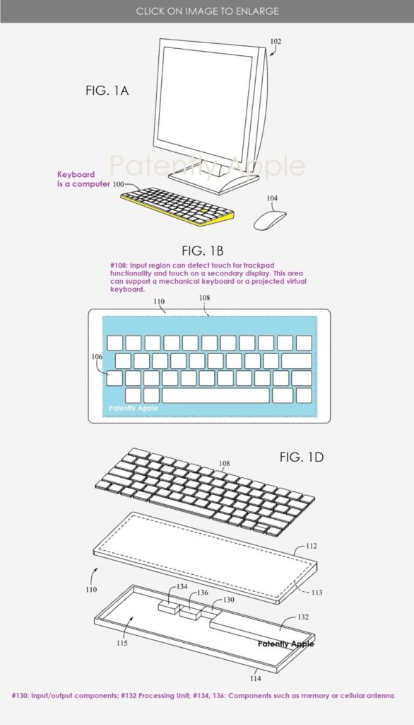 Apple pourrait améliorer encore son Magic Keyboard avec un Mac complet sous le capot 53 Magic Keyboard Mac Patent 1