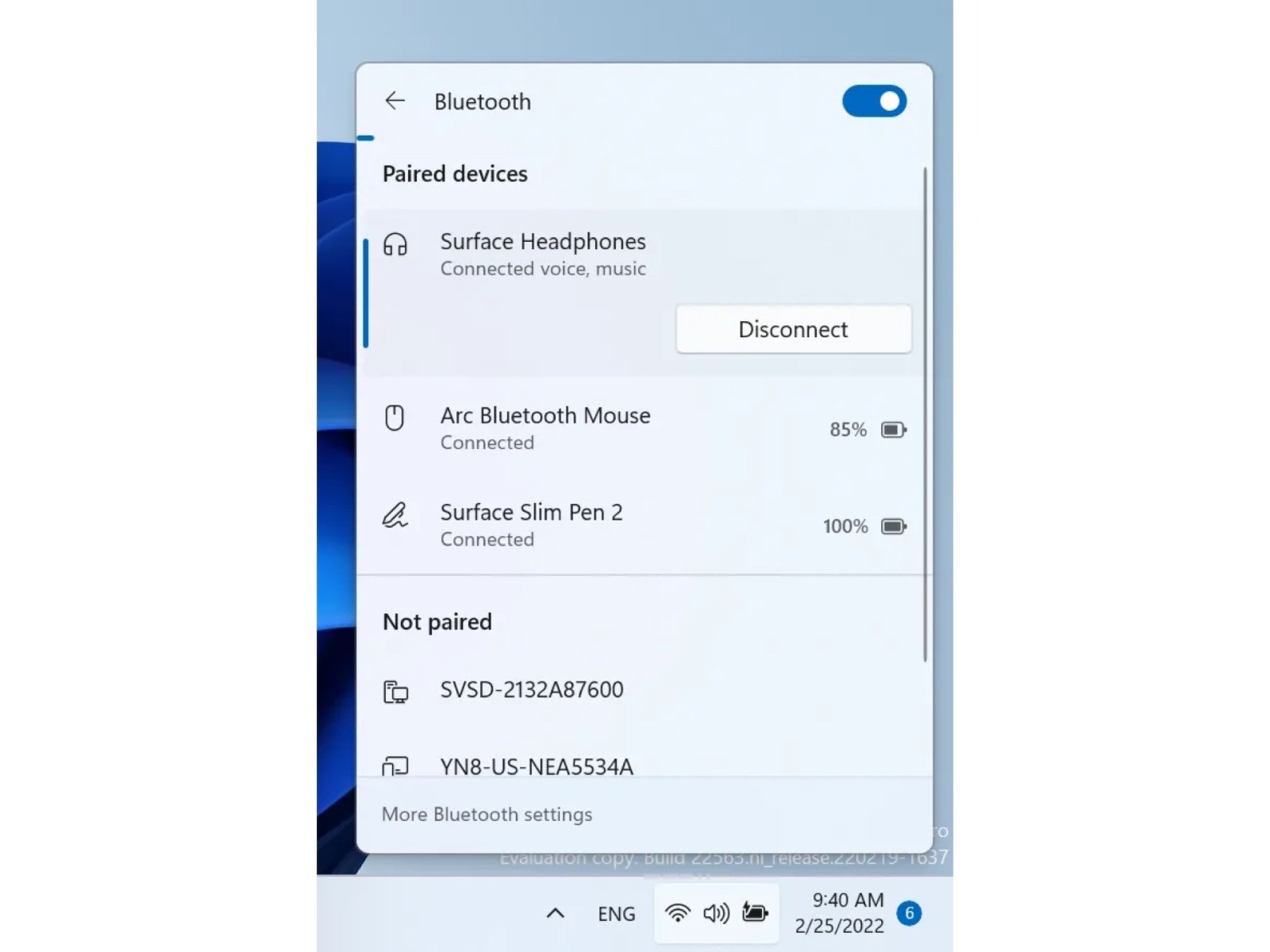 Windows 11 Bluetooth management