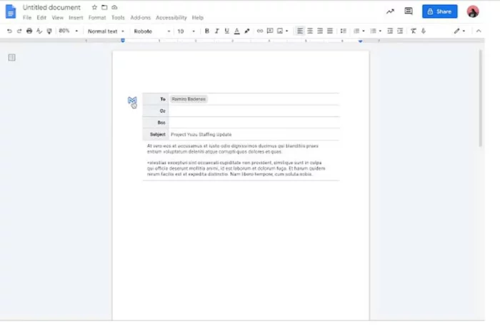 Vous pouvez désormais collaborer à des e-mails directement dans Google Docs