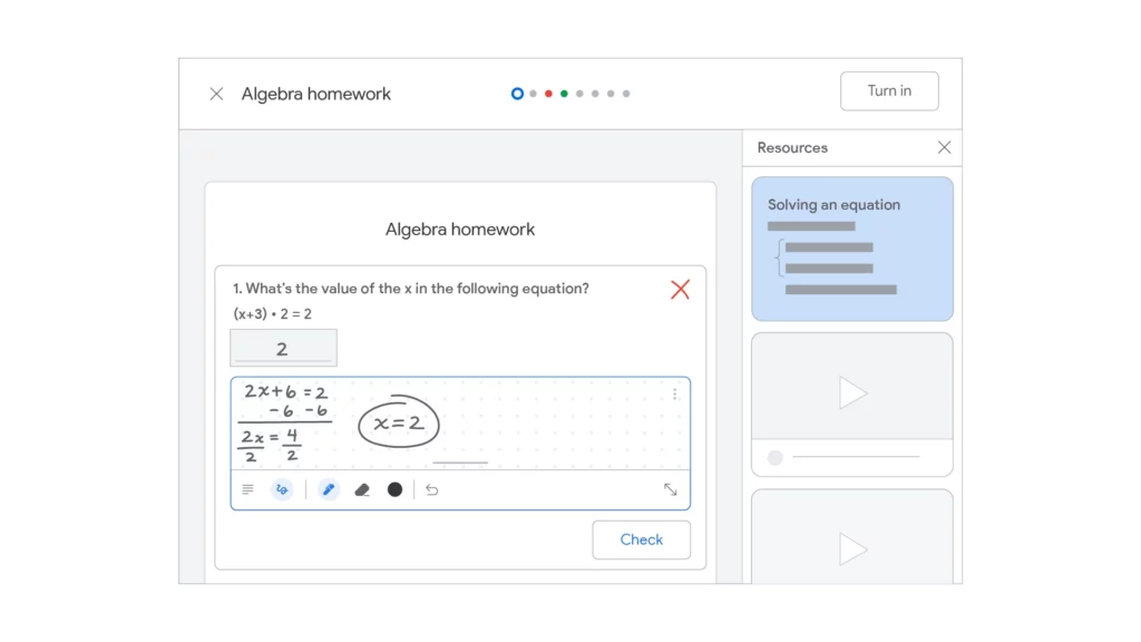 Google Classroom utilise l'IA pour aider les enfants à apprendre d'une toute nouvelle manière 35 Student worksheet experience Fra