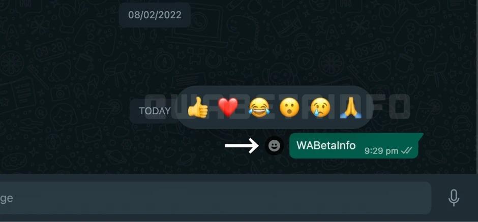 message reactions whatsapp