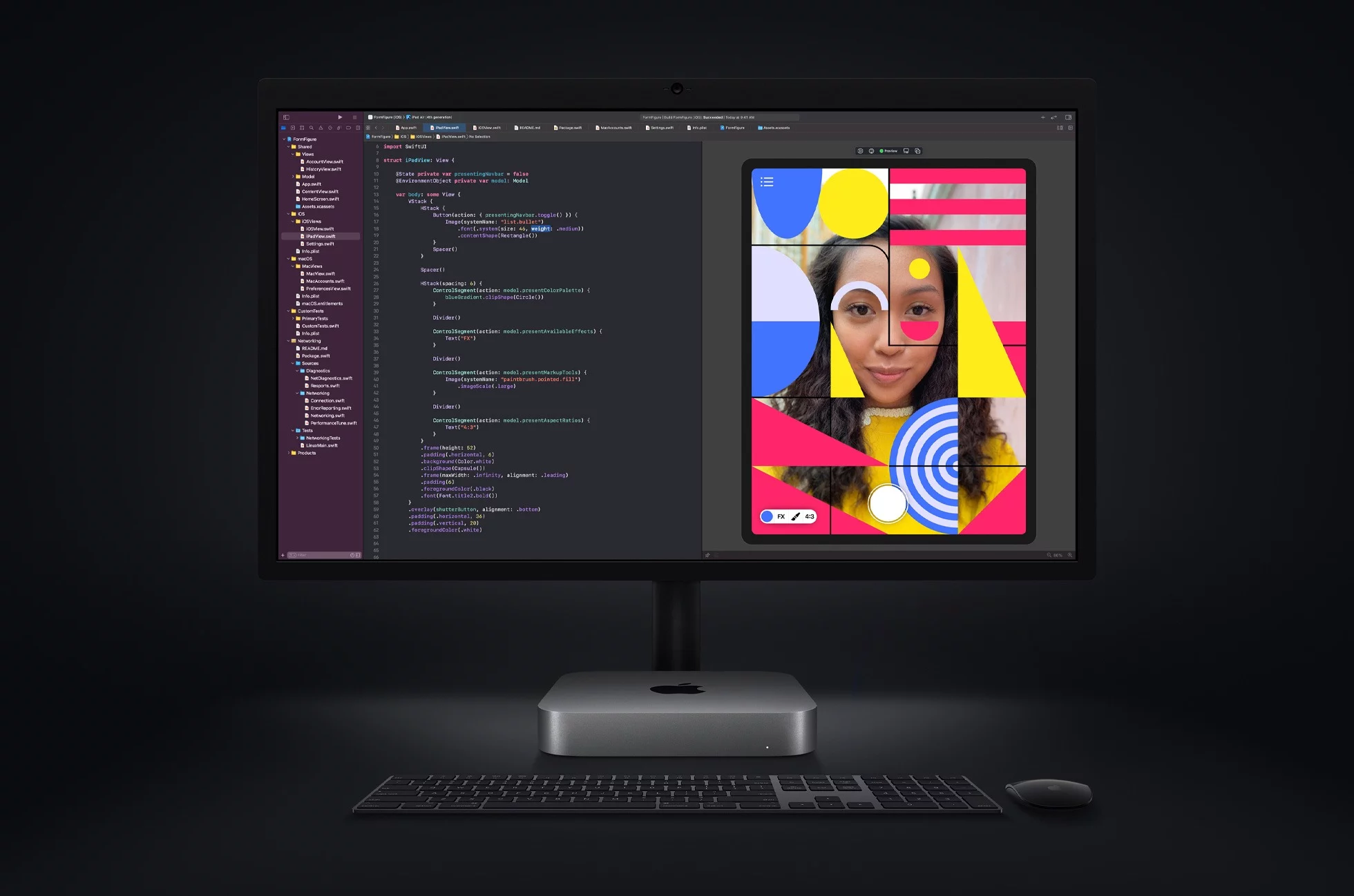 Apple new mac mini xcode screen
