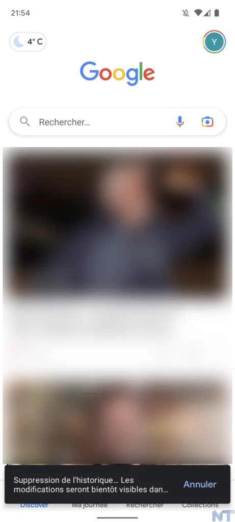 Comment supprimer les 15 dernières minutes de l'historique de recherche Google sur Android ? 45 Screenshot 20220403 215437 resultat