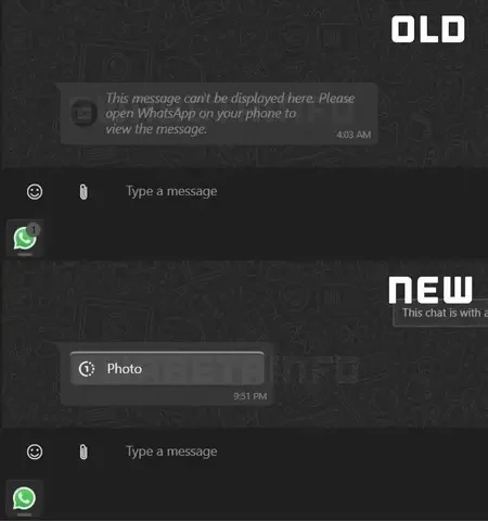 WhatsApp UWP view once ss