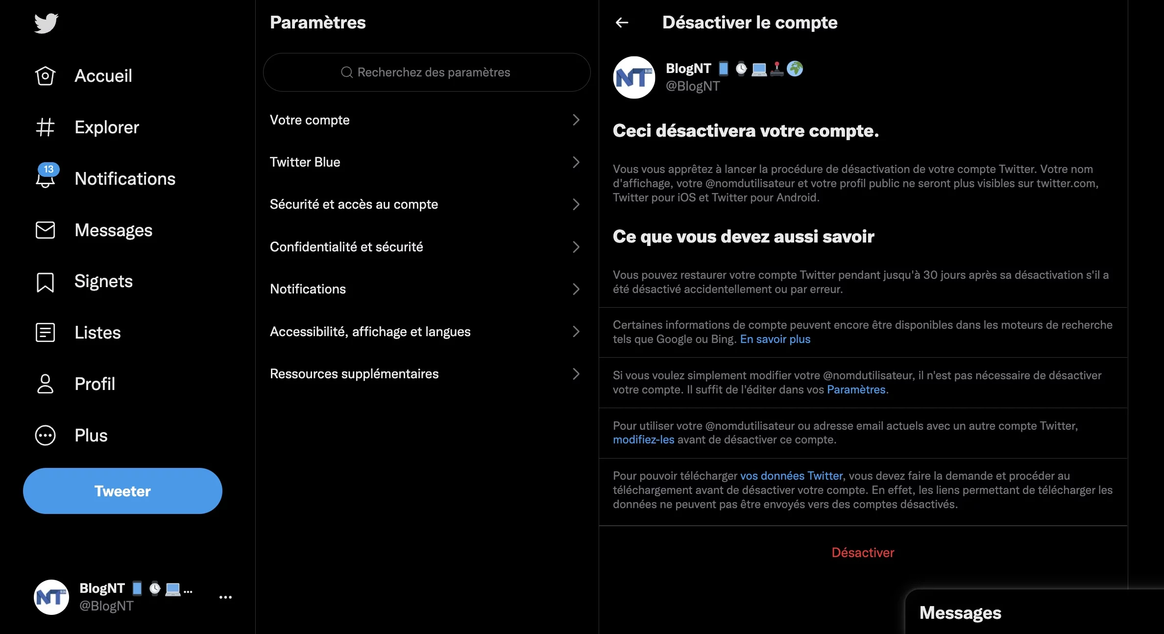comment supprimer desactiver votre compte twitter 2