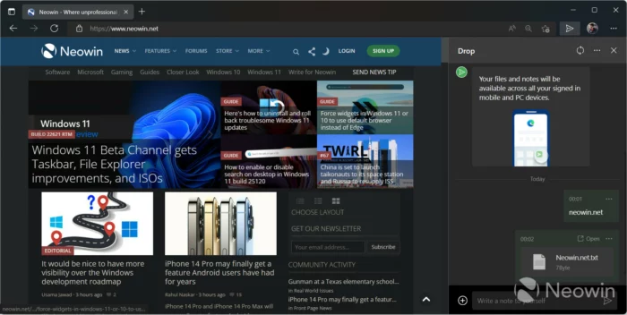 Microsoft Edge va faciliter le partage de fichiers sur plusieurs appareils