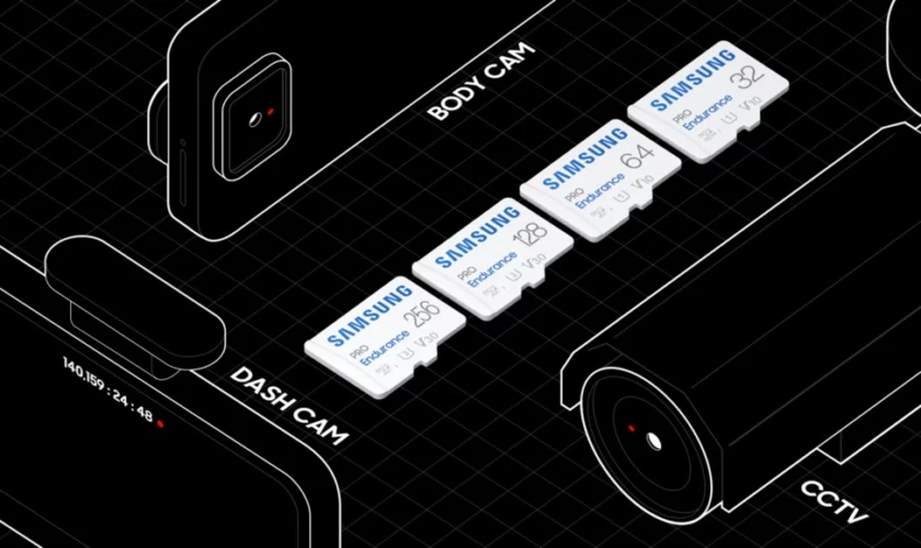 Les cartes mémoire Samsung Pro Endurance peuvent enregistrer en continu jusqu'à 16 ans 87 PRO Endurance main1F