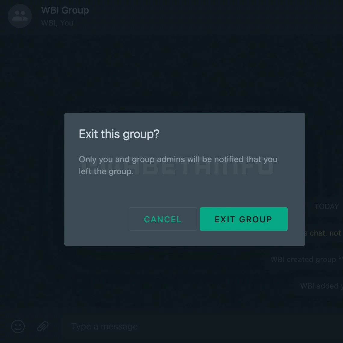 WhatsApp vous permettra bientôt de quitter les groupes en silence sans en avertir les autres 50 WA SILENTLY LEAVE WA GROUP DESKT