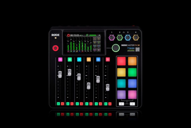 rode rodecaster pro II on black