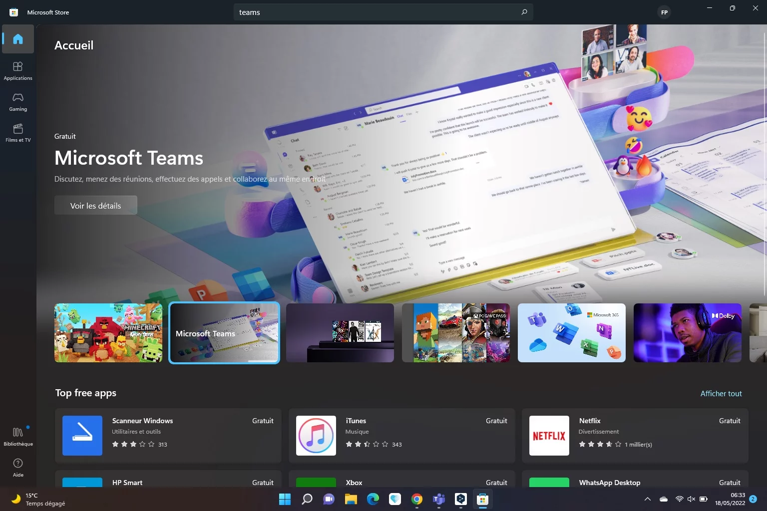 teams windows store