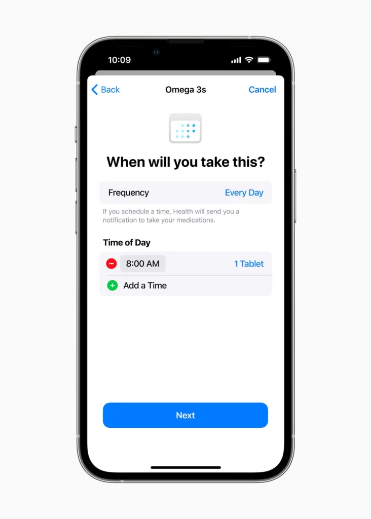 L'Apple Watch permettra aux utilisateurs de suivre leurs médicaments 65 Apple WWDC22 iPhone13Pro Medicat2