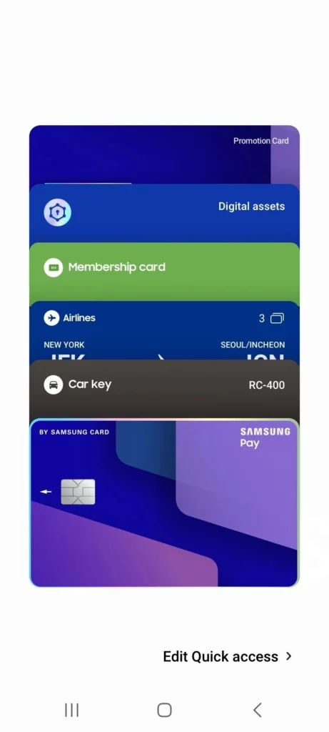 Samsung Wallet permet de stocker cartes, clés et pièces d'identité en un seul endroit 44 USQuick accessexpanded