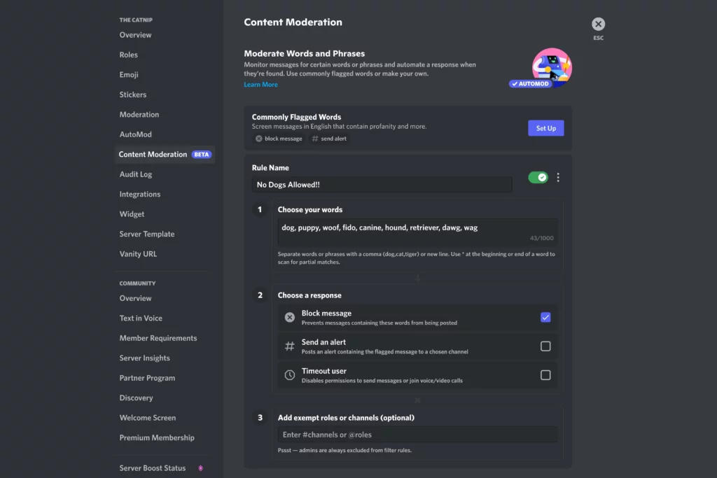 Discord se dote d'un outil de modération autonome pour lutter contre le spam et les injures 52 custom 03 block