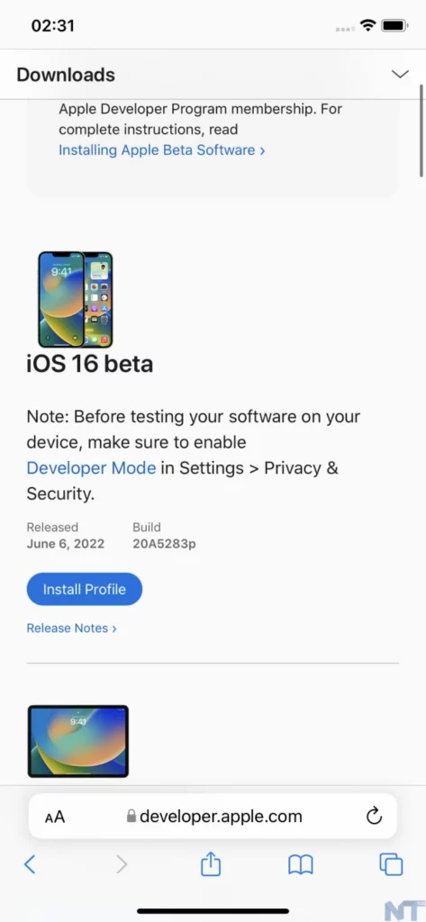 Comment télécharger la version bêta pour développeurs d'iOS 16 ? 52 iOS 16 6 1