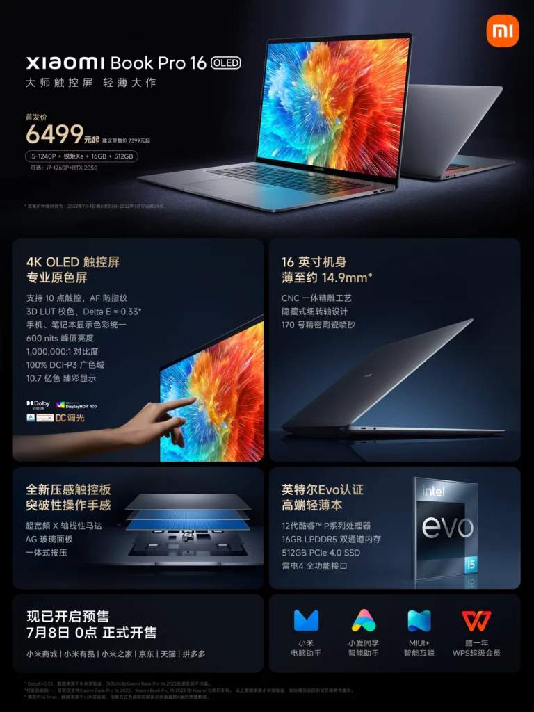 Voici le Xiaomi Book Pro 16 et le Xiaomi Book Pro 14 officialisés en Chine 45 006wuYq7ly1h3v1hejqbej31hc1z4kjo