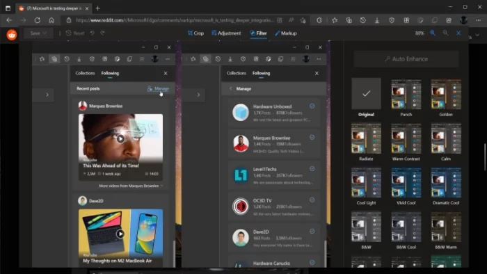 Vous pourriez bientôt être en mesure de modifier des photos directement dans Microsoft Edge