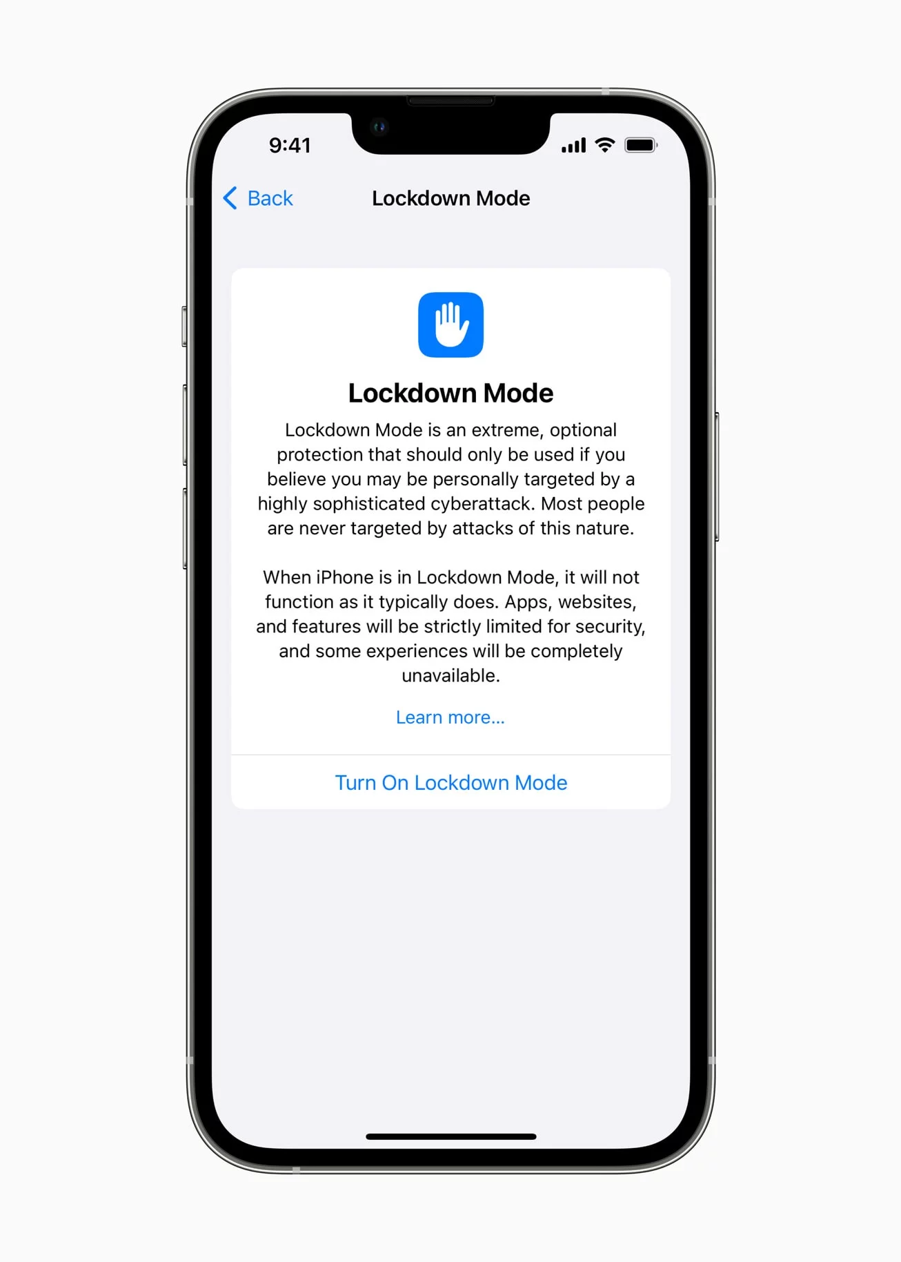 Apple Lockdown Mode update 2022