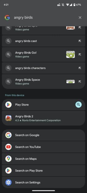 Pixel Launcher Play Store search4