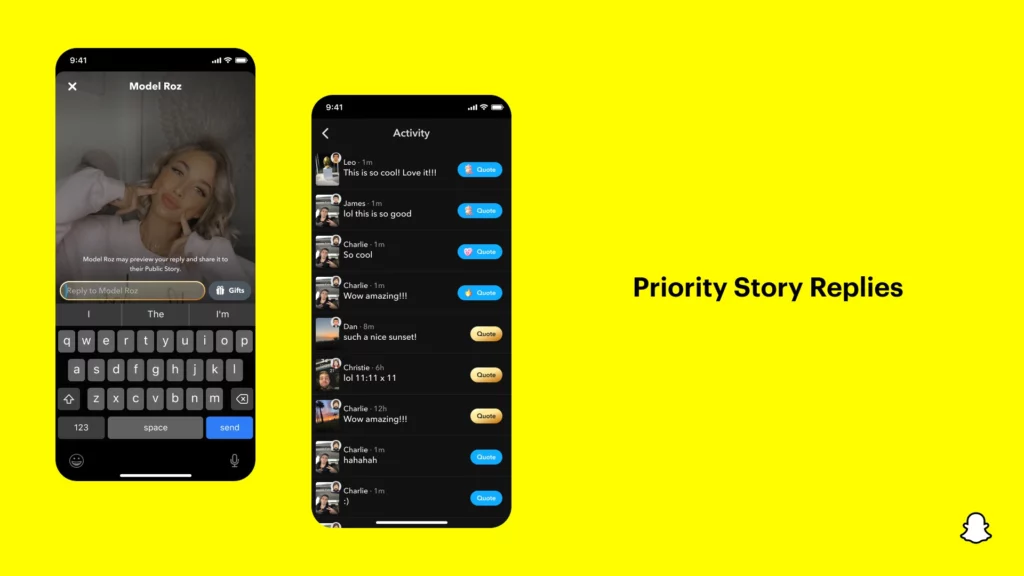 Snapchat+ atteint 1 million d'abonnés et annonce de nouvelles fonctionnalités exclusives 43 Snap story reply