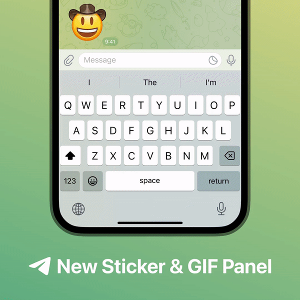 Telegram stickers emoji panel iOS