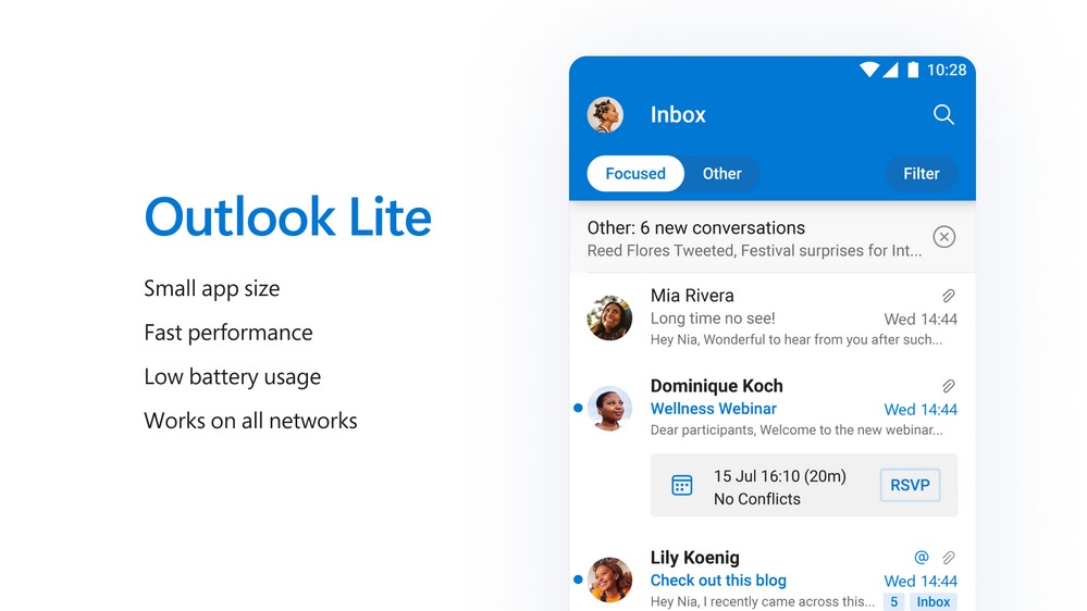 Microsoft Outlook Lite ya está disponible para Android