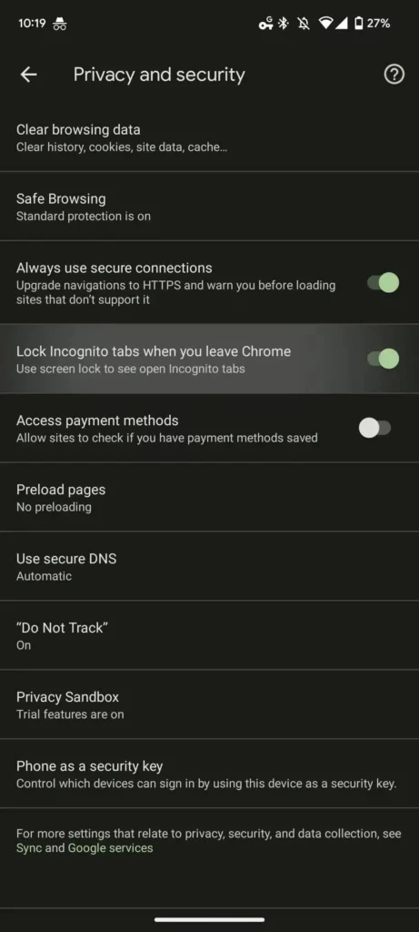 Chrome pour Android propose des onglets Incognito protégés par empreinte digitale 36 Chrome Incognito fingerprint And2 461x1024 jpeg