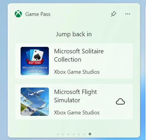 game pass widget signed in