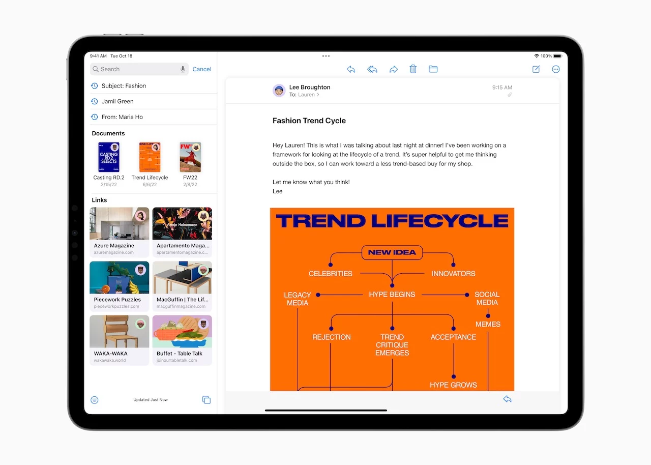 Apple iPadOS 16 Mail search jpeg