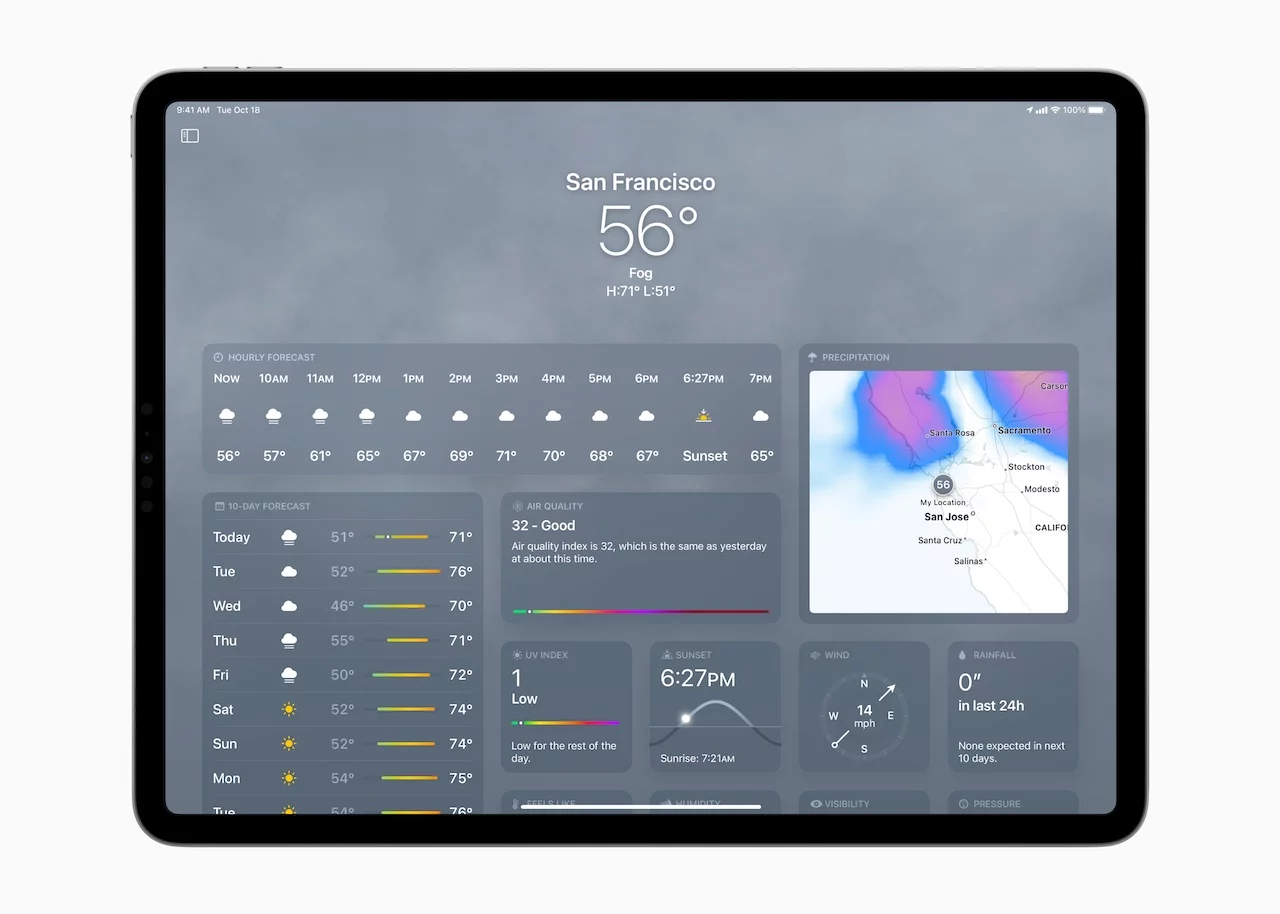 Apple iPadOS 16 Weather jpeg
