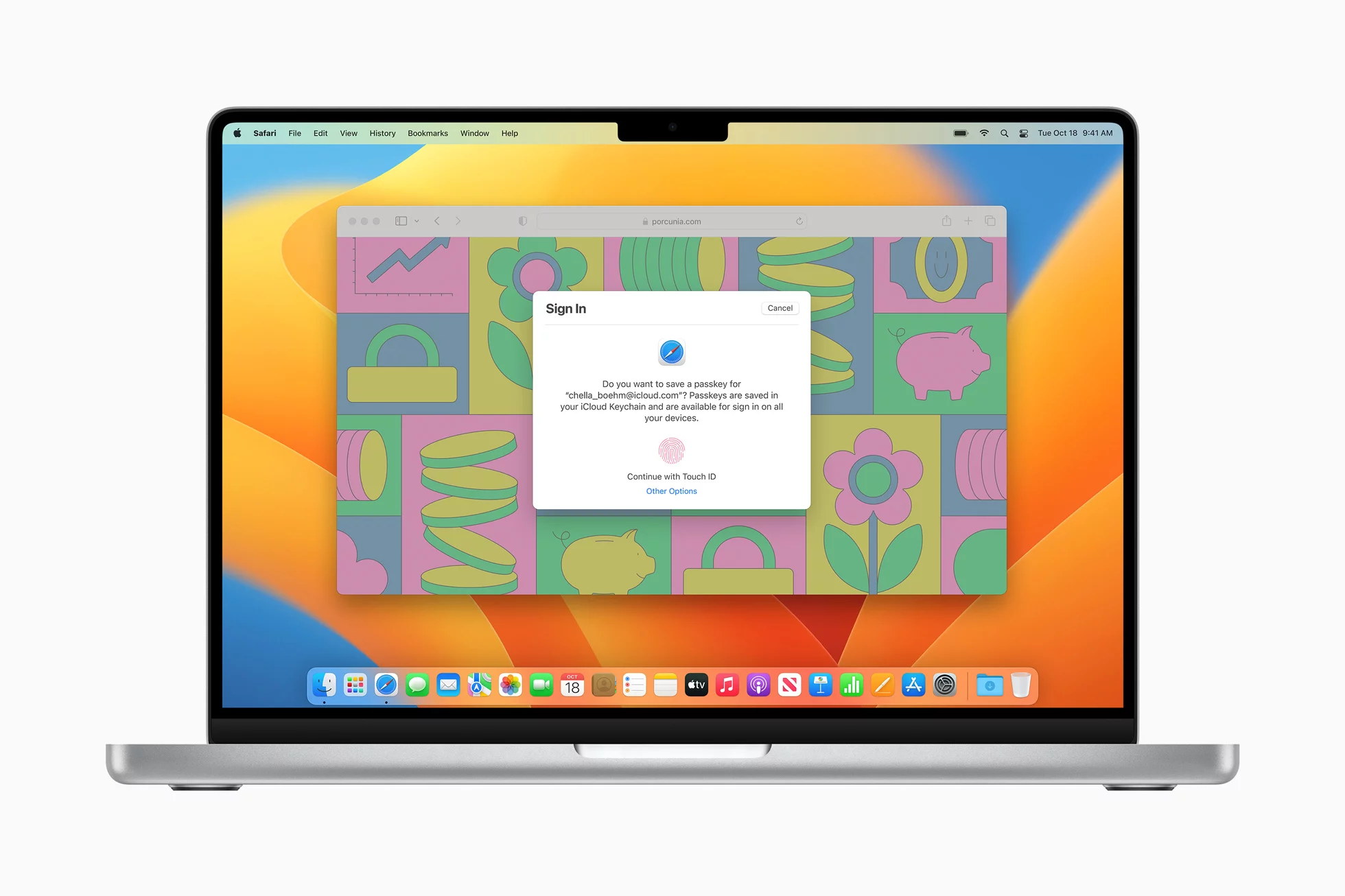 Apple macOS Ventura Passkeys Safari jpg