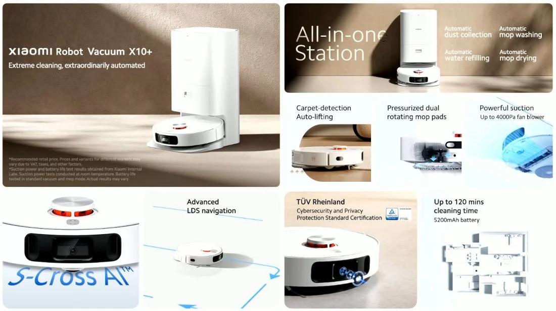 Xiaomi Robot Vacuum X10 features