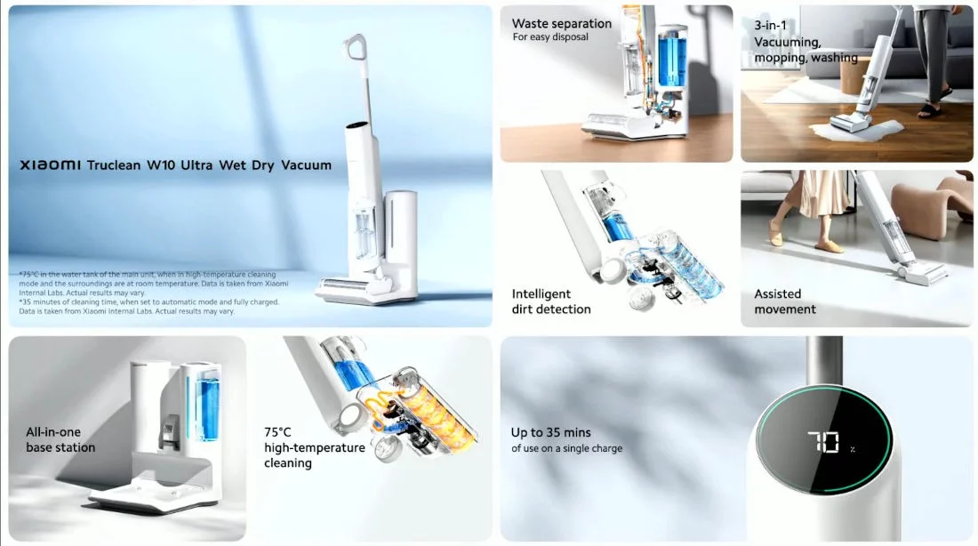 Xiaomi Truclean W10 Ultra featur