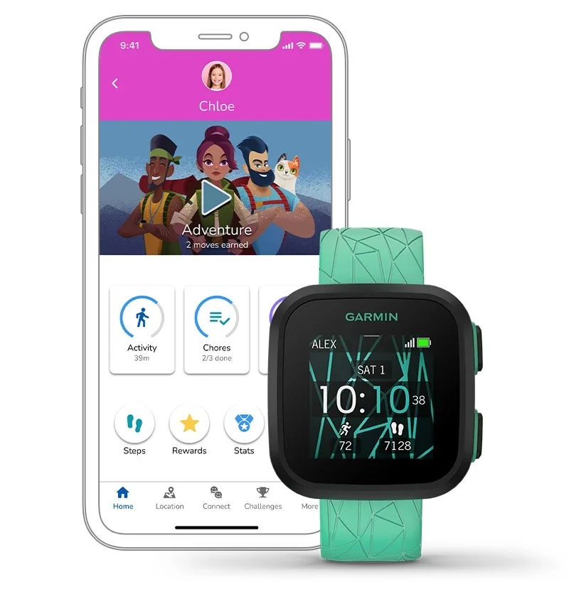 La smartwatch Garmin Bounce pour enfants offre la géolocalisation et le suivi des corvées 52 39332 1 LTE Connectivity jpg