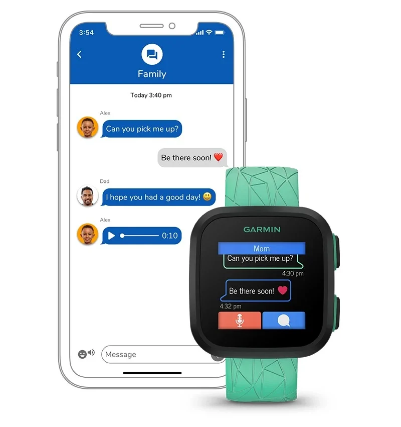 La smartwatch Garmin Bounce pour enfants offre la géolocalisation et le suivi des corvées 54 39332 3 text messaging jpg